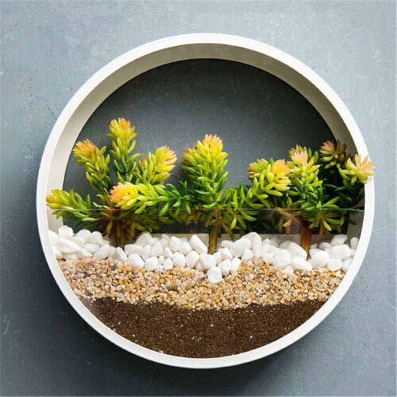 Succulent Plant Round Iron Wall Glasses Vase - TripleM Store