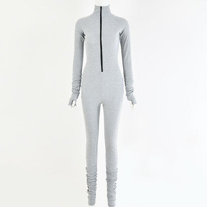 Turtleneck Gloved Sleeve Jumpsuits - TripleM Store