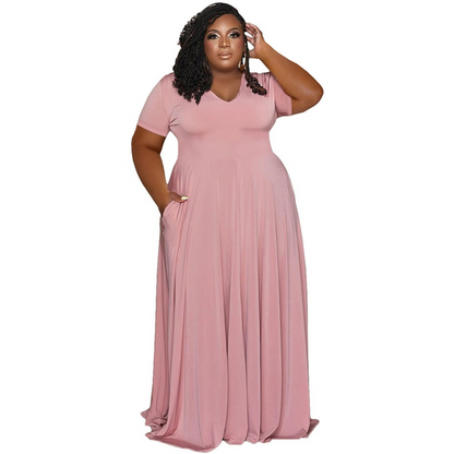 A-Line Long Plus Size Dress - TripleM Store