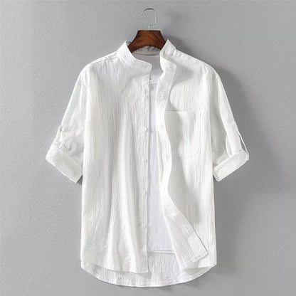 Summer Linen Shirt Men's Short Sleeve