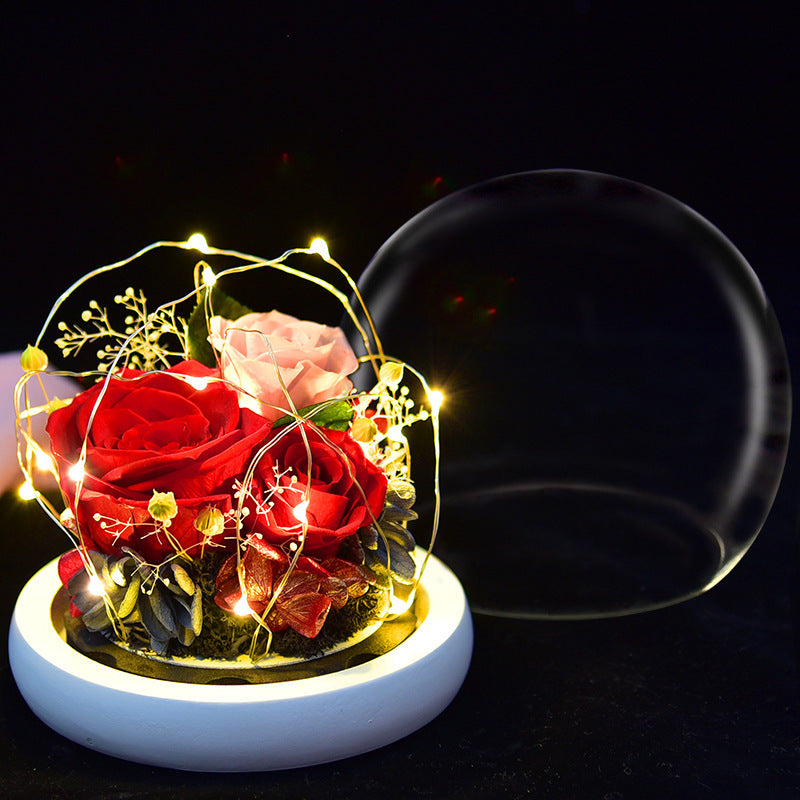 Eternal Flower Rose Glass Cover Gift Box Gift