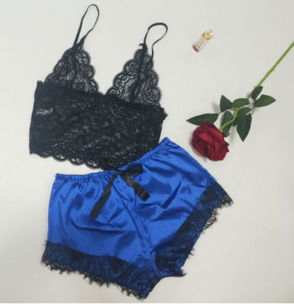 Lace Satin Sleepwear Set - TripleM Store