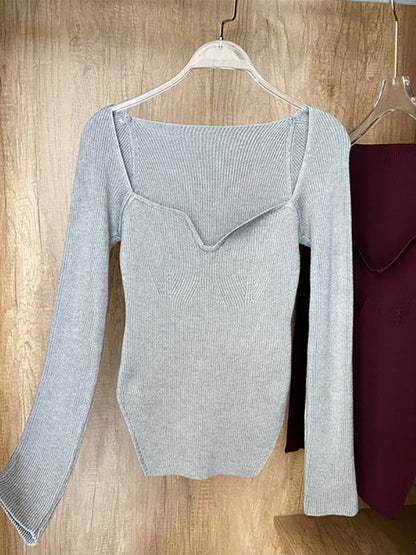 Woman's Long Sleeve Knitted Pullover - TripleM Store