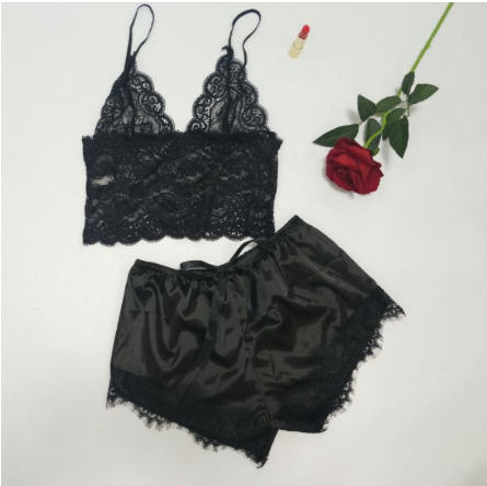 Lace Satin Sleepwear Set - TripleM Store