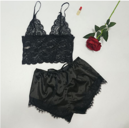 Lace Satin Sleepwear Set - TripleM Store