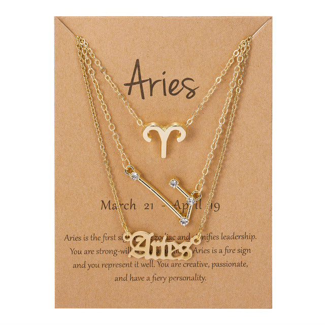 Zodiac Sign Pendant Necklace - TripleM Store