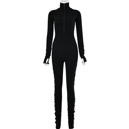 Turtleneck Gloved Sleeve Jumpsuits - TripleM Store