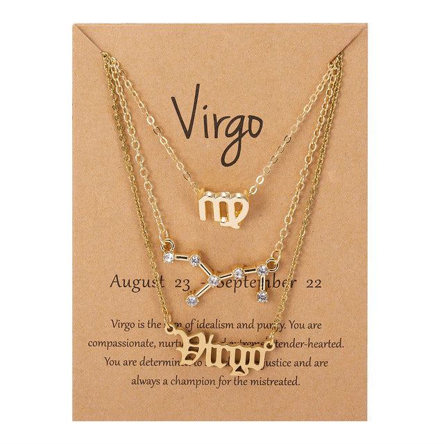 Zodiac Sign Pendant Necklace - TripleM Store