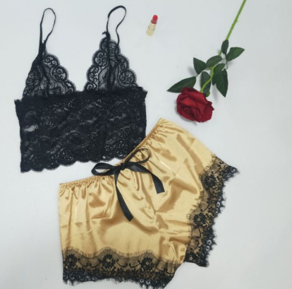 Lace Satin Sleepwear Set - TripleM Store