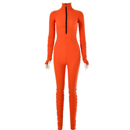 Turtleneck Gloved Sleeve Jumpsuits - TripleM Store