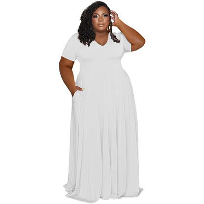 A-Line Long Plus Size Dress - TripleM Store