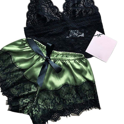 Lace Satin Sleepwear Set - TripleM Store