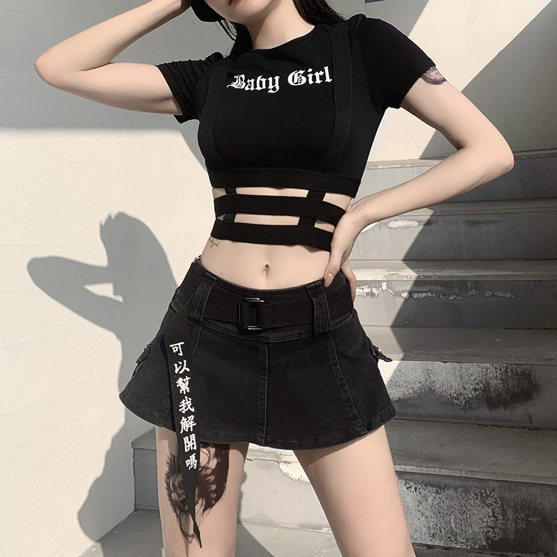 Crop Top O-Neck T-shirt - TripleM Store