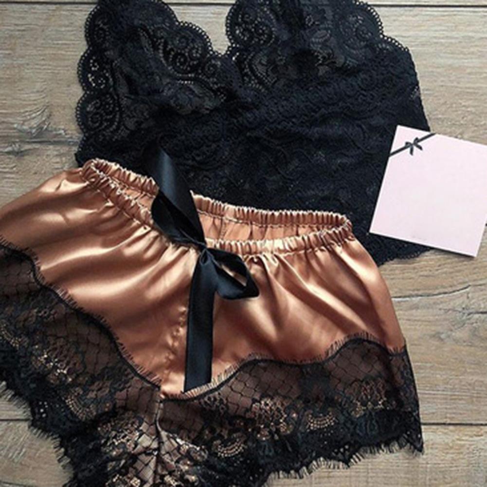 Lace Satin Sleepwear Set - TripleM Store