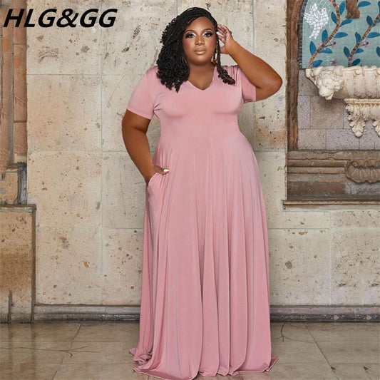 A-Line Long Plus Size Dress - TripleM Store