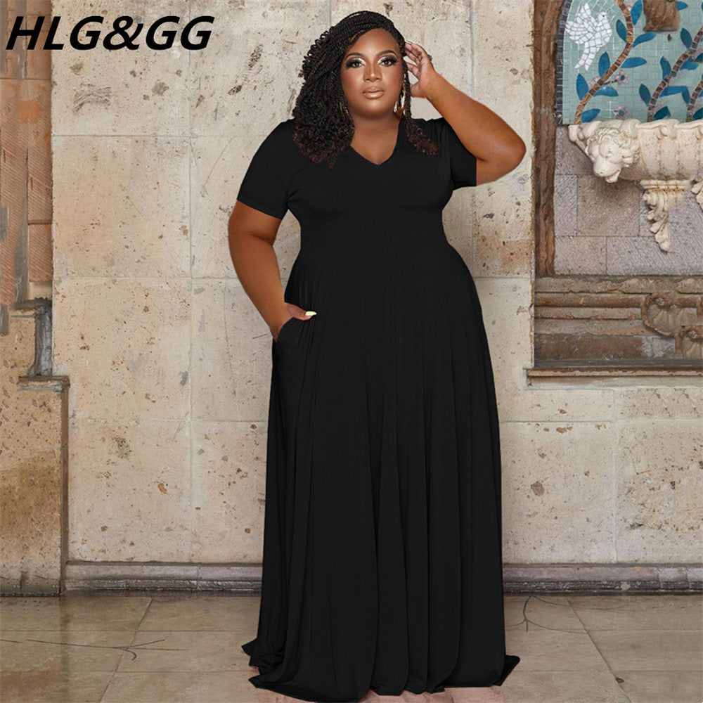 A-Line Long Plus Size Dress - TripleM Store