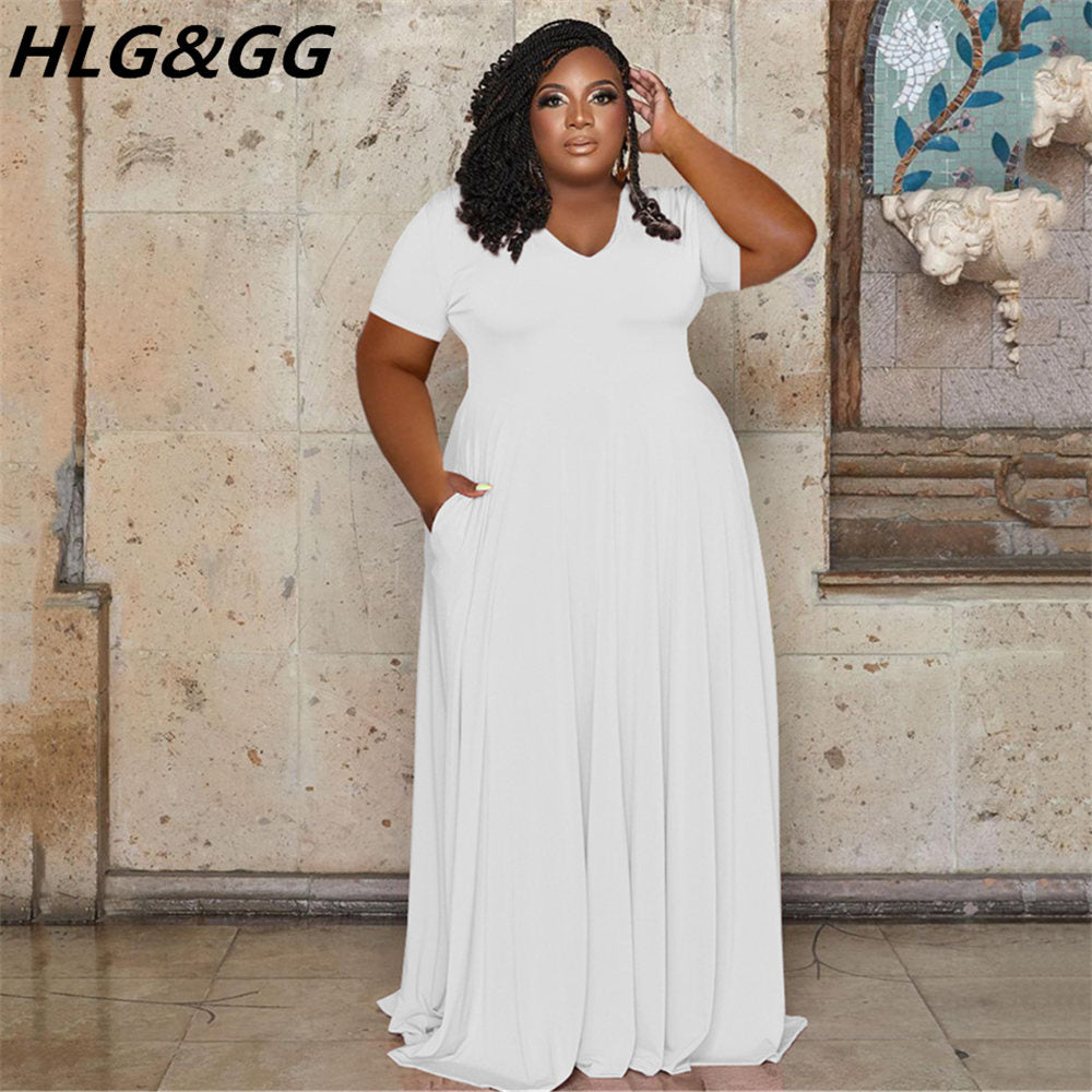 A-Line Long Plus Size Dress - TripleM Store