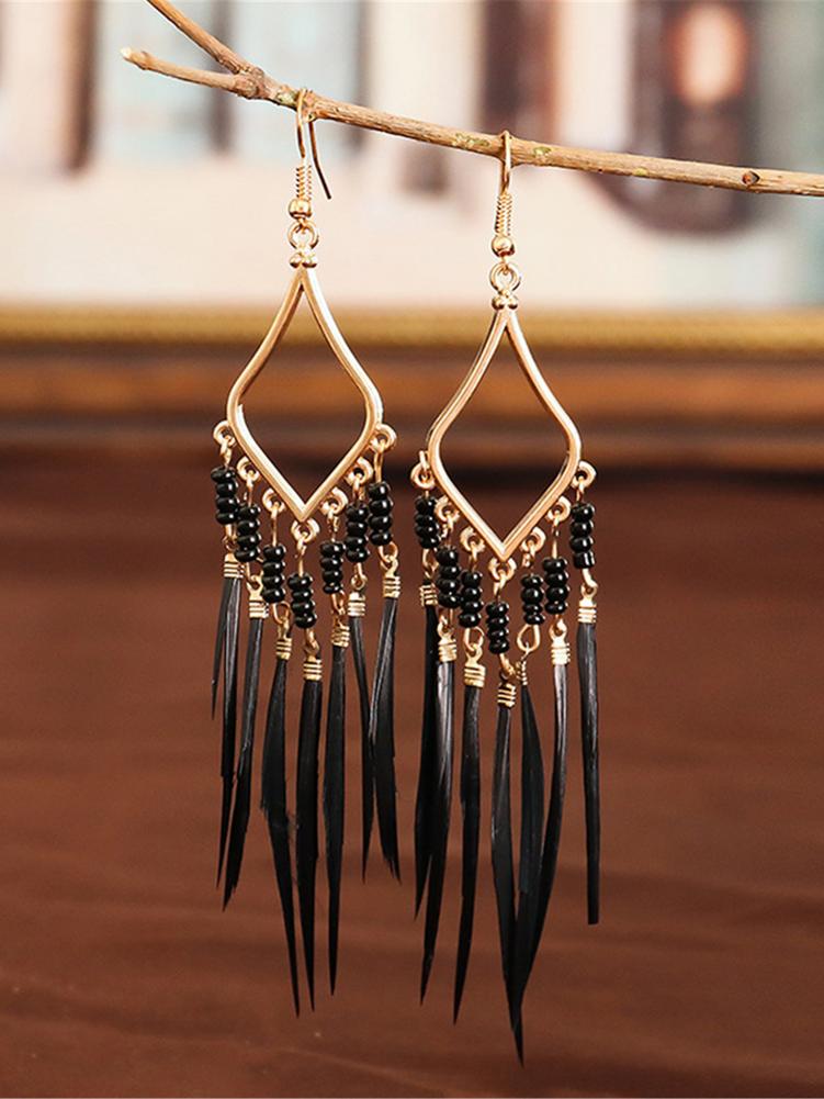 Tassels Feather Earrings - TripleM Store