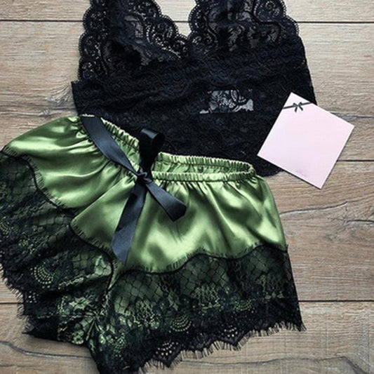 Lace Satin Sleepwear Set - TripleM Store