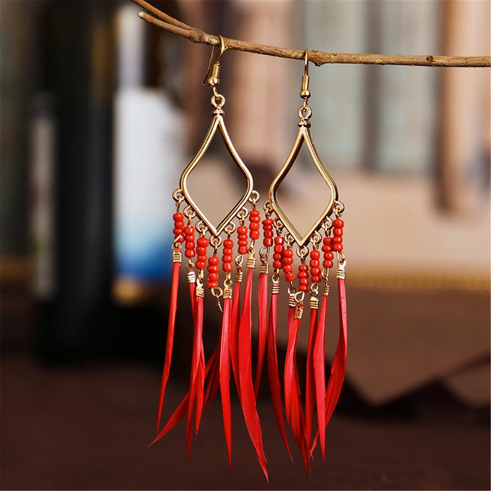 Tassels Feather Earrings - TripleM Store