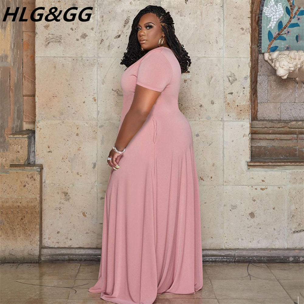 A-Line Long Plus Size Dress - TripleM Store