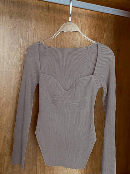 Woman's Long Sleeve Knitted Pullover - TripleM Store