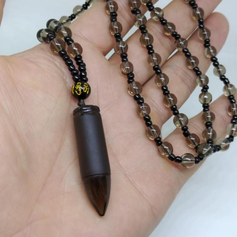 Obsidian-Bullet Pendant Necklace - TripleM Store