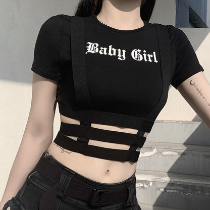 Crop Top O-Neck T-shirt - TripleM Store